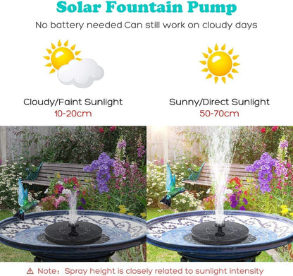 Solar Power Floating Water Fountain.