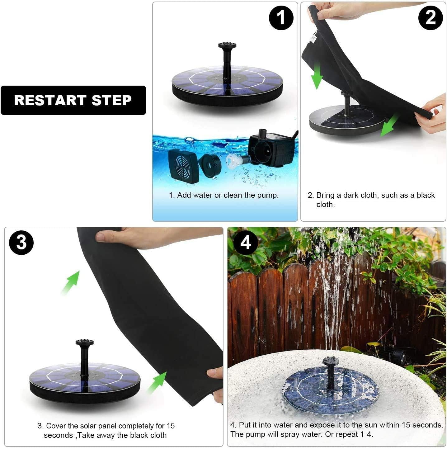 Solar Power Floating Water Fountain.