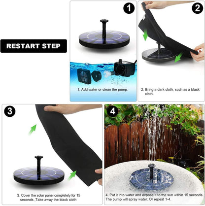 Solar Power Floating Water Fountain.